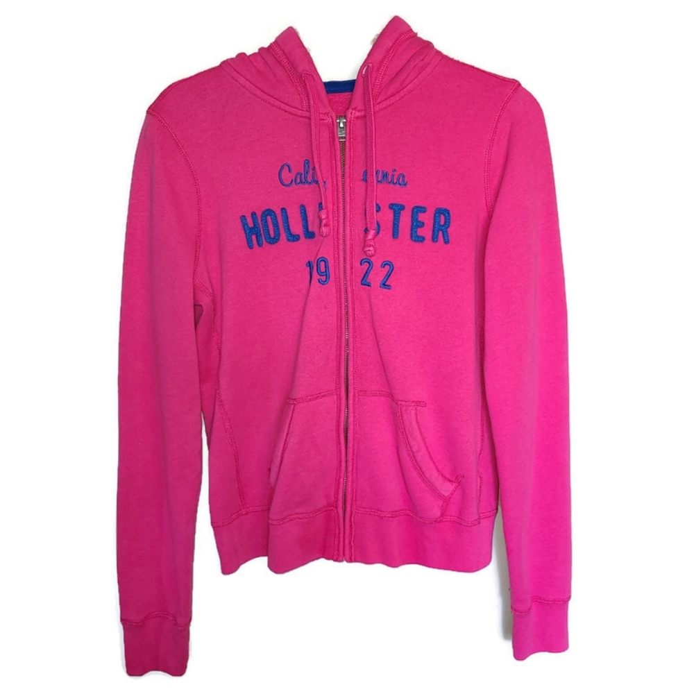 Hollister Zip Up Hoodie Pink Medium